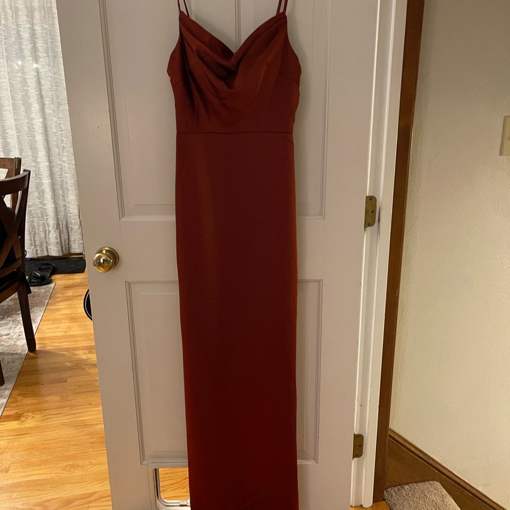 Never worn brand new sorella vita Sahara satin bridesmaid dress.